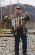 Catching trout for supper on Jones
Creek near the East Gate of
Yellowstone